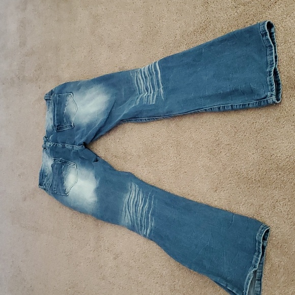 Flamingo L ripped flare jeans fade outs and whiskering - Picture 8 of 8